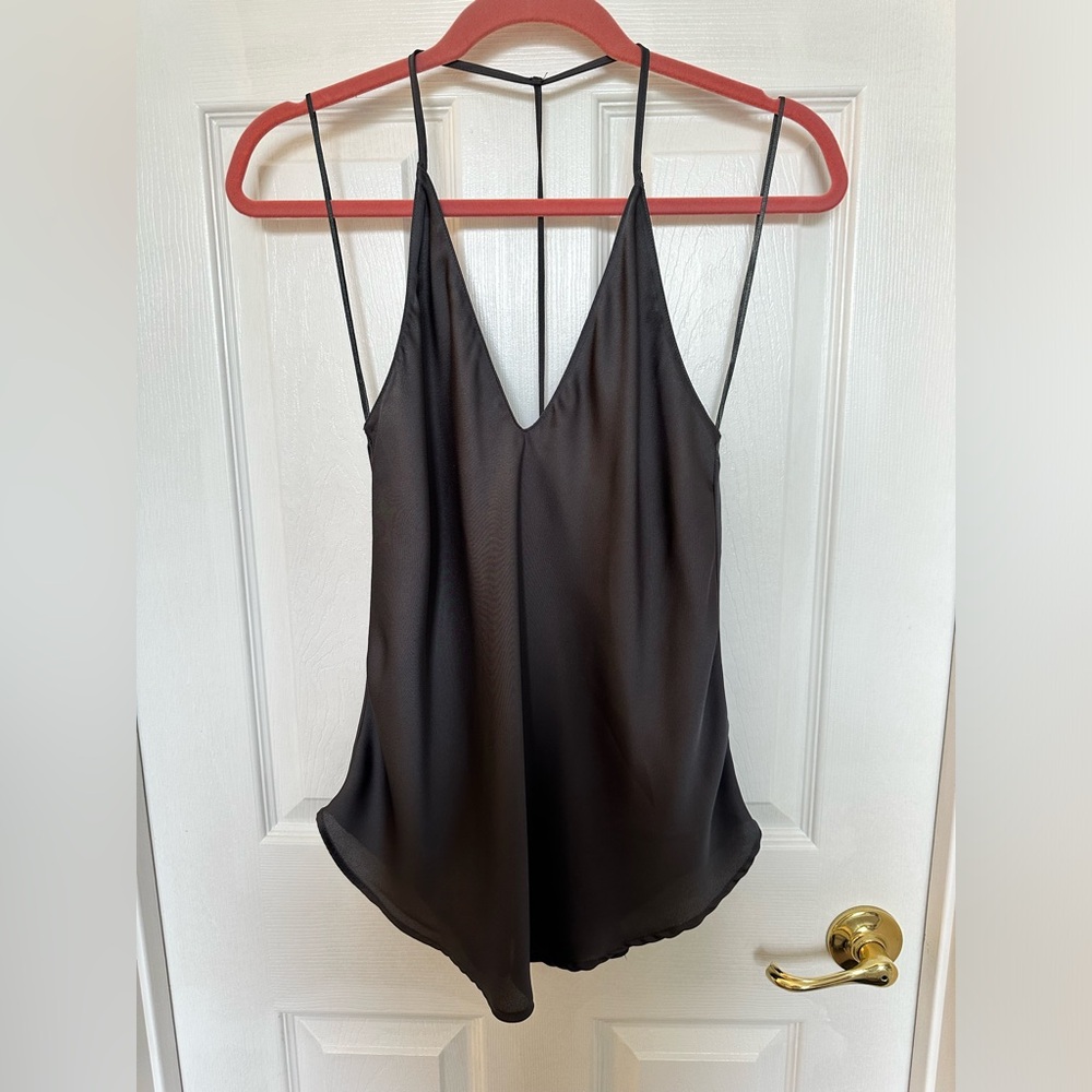 ASTR the Label dark grey silk tank sz M